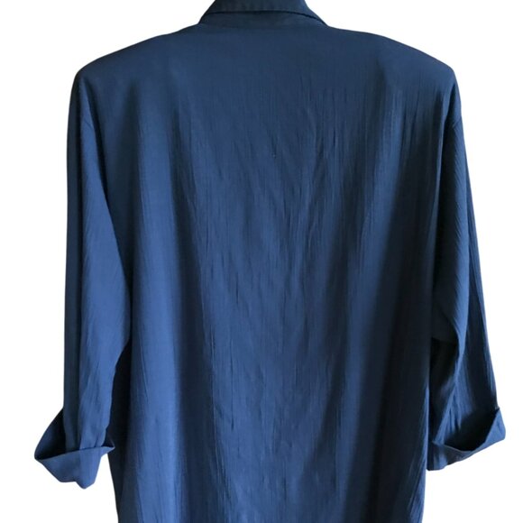 Niki & Danielle 70s Oversized Tunic: Navy Blouse, Appliqued Gold Stars, Size 12 - Picture 3 of 9